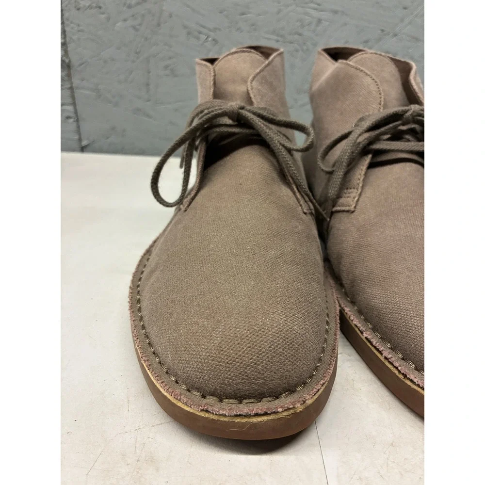 Clarks Bushacre Chukka Boots Mens 11.5 Brown Canvas Casual Ankle Desert Shoes